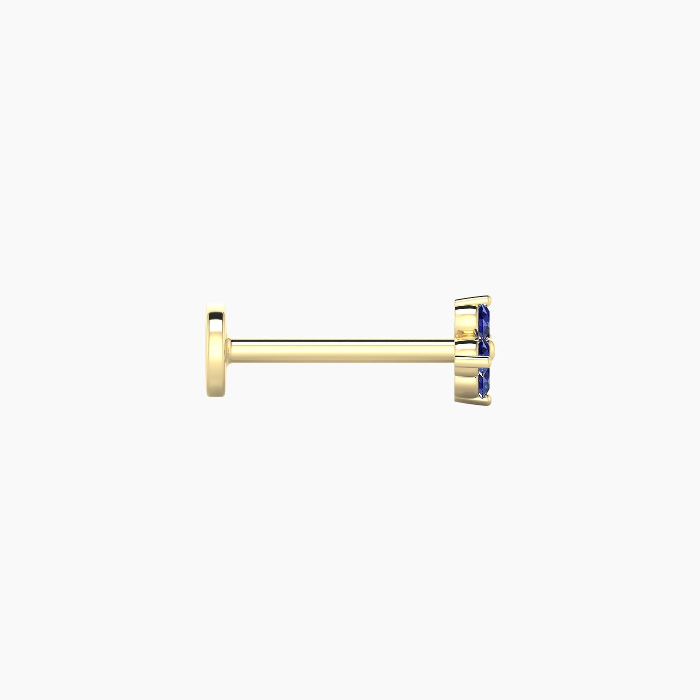 Eris | 18k Yellow Gold 8 mm 4.5 mm Flower Sapphire Nose Piercing