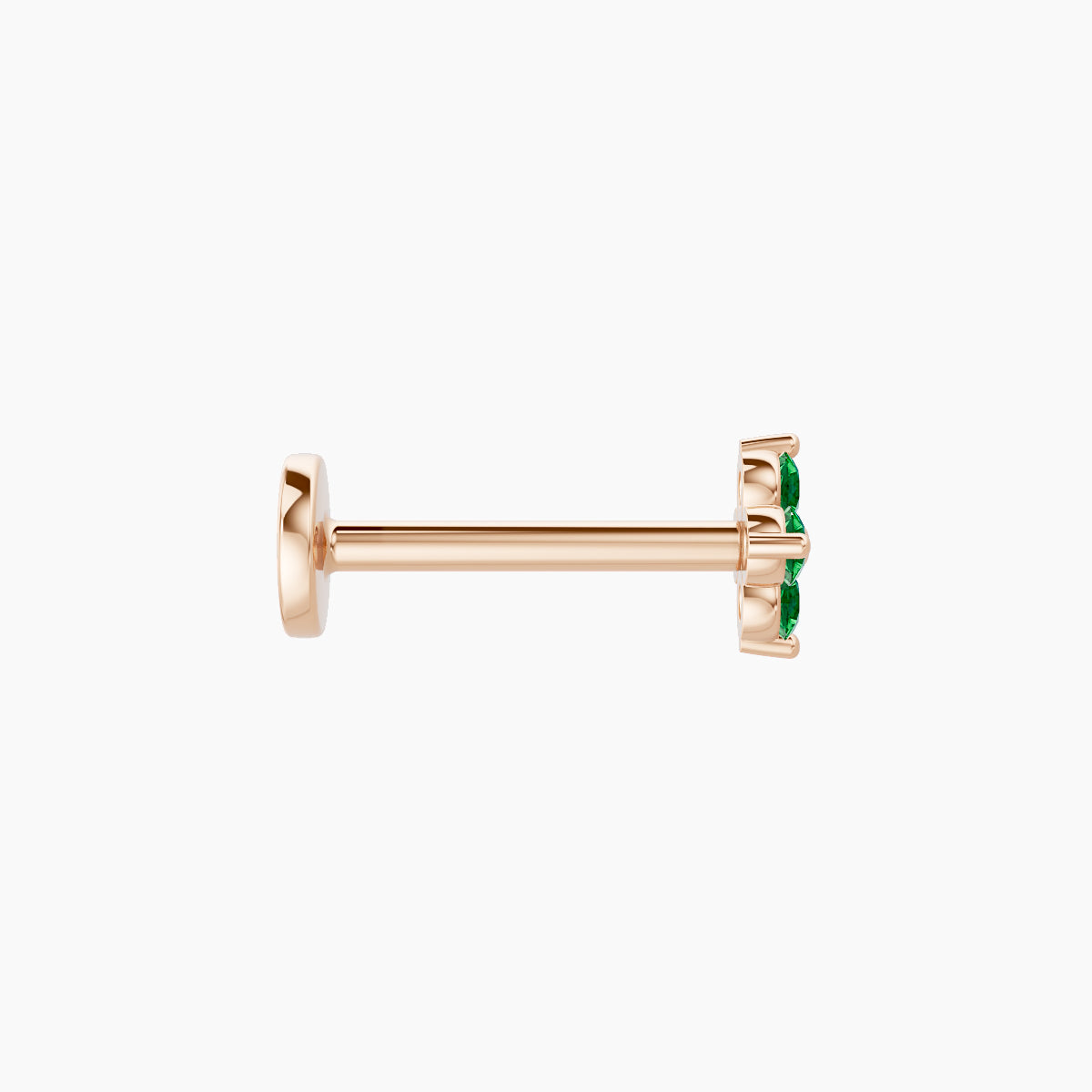 Eris | 18k Rose Gold 8 mm 4.5 mm Flower Emerald Piercing