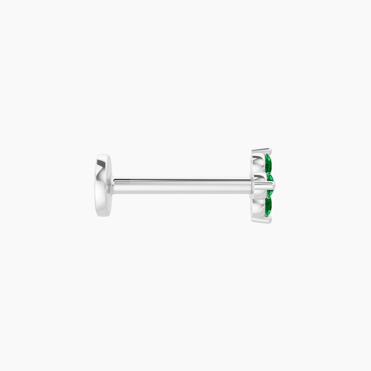 Eris | 18k White Gold 8 mm 4.5 mm Flower Emerald Piercing