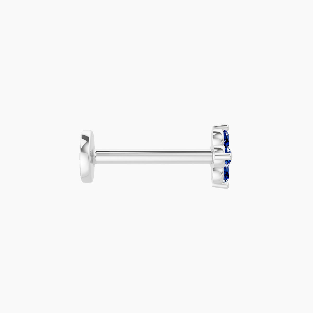 Eris | 18k White Gold 8 mm 4.5 mm Flower Sapphire Piercing