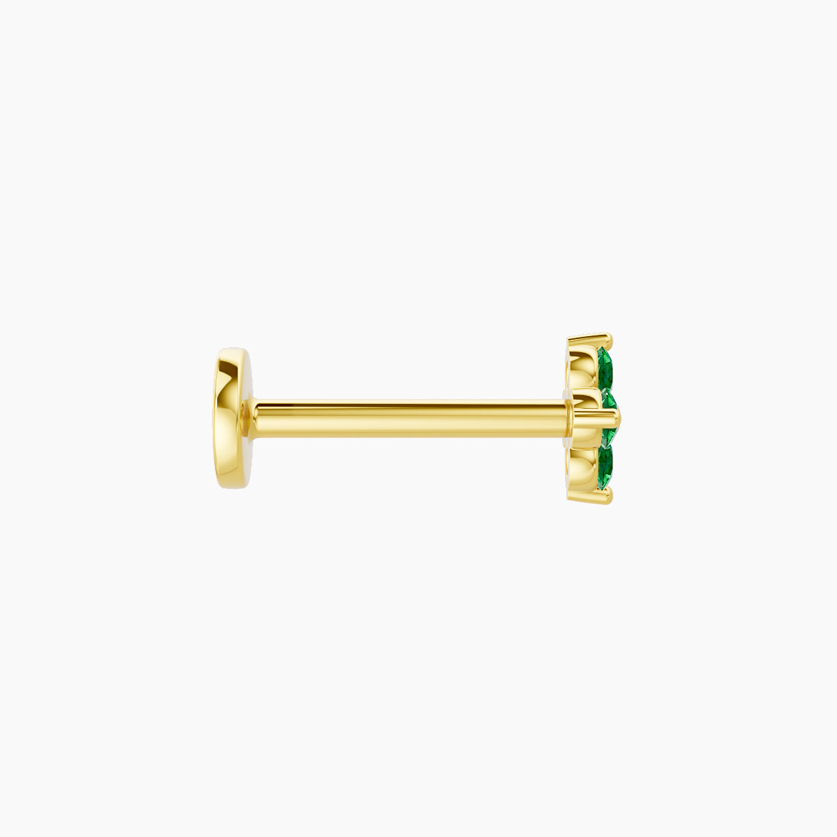 Eris | 18k Yellow Gold 8 mm 4.5 mm Flower Emerald Piercing