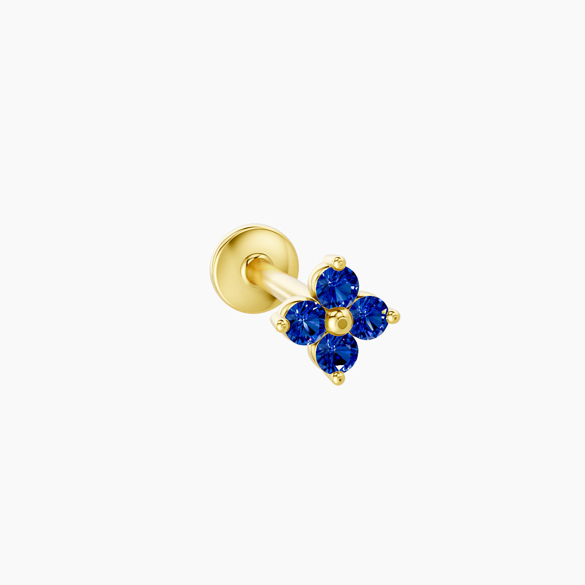 Eris | 18k Yellow Gold 8 mm 4.5 mm Flower Sapphire Piercing