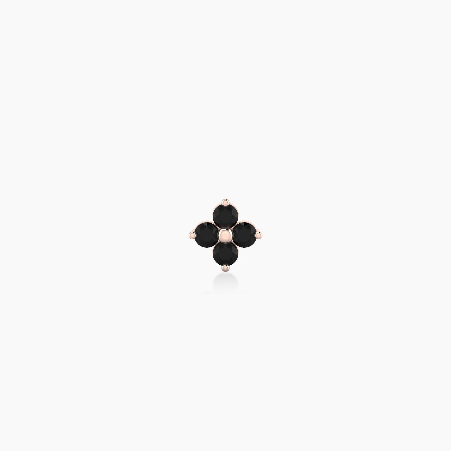 Eris | 18k Rose Gold 8 mm 4.5 mm Flower Black Diamond Piercing