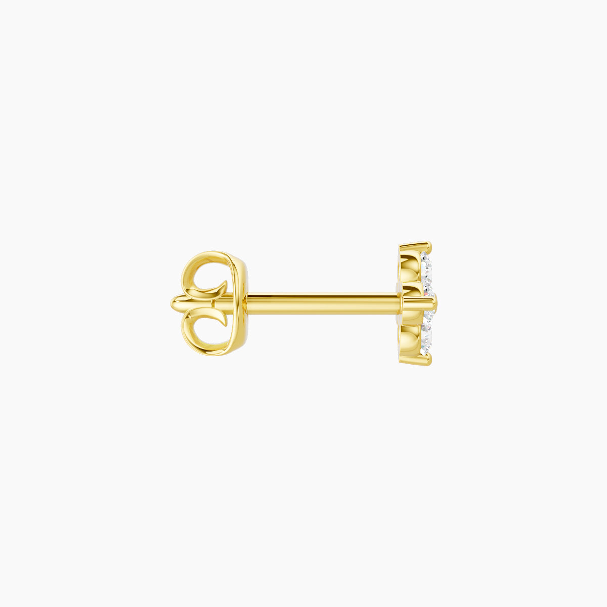 Eris | 18k Yellow Gold 4.5 mm Flower Diamond Earring