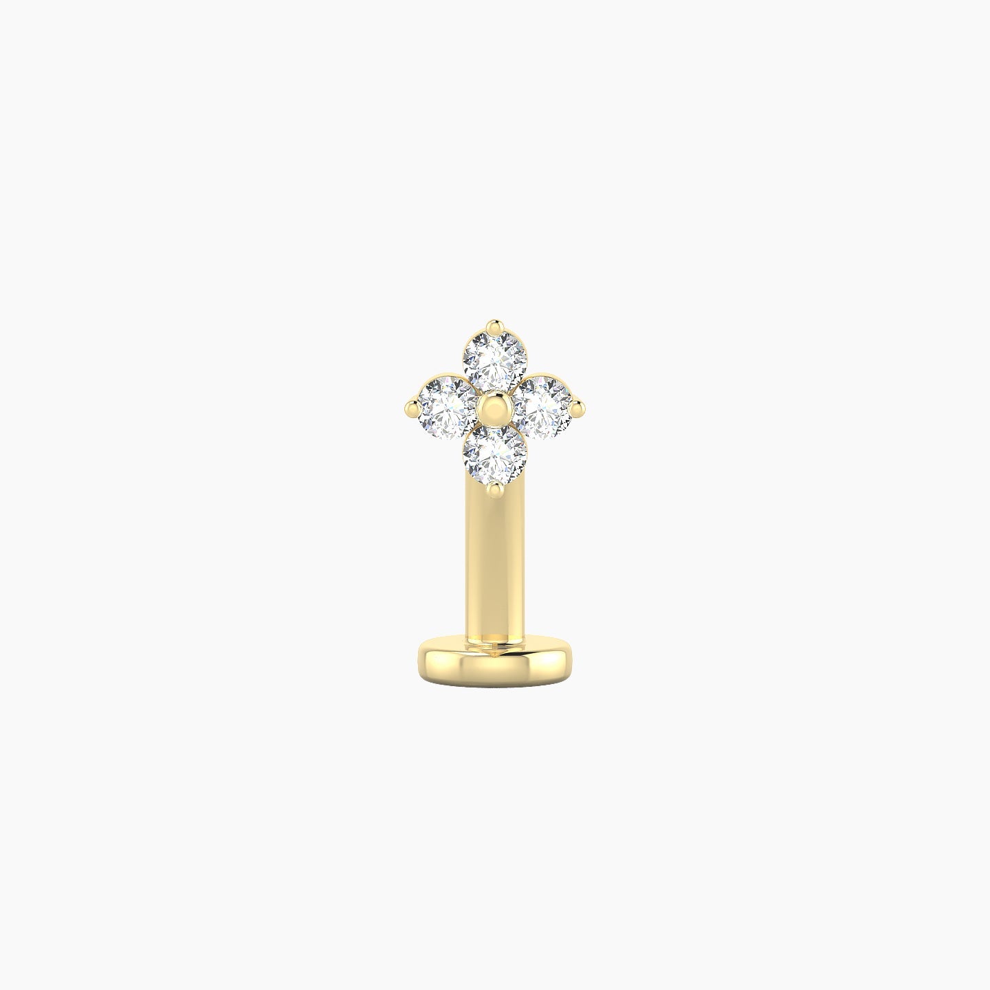 Eris | 18k Yellow Gold 5 mm 10 mm Flower Diamond Floating Navel Piercing