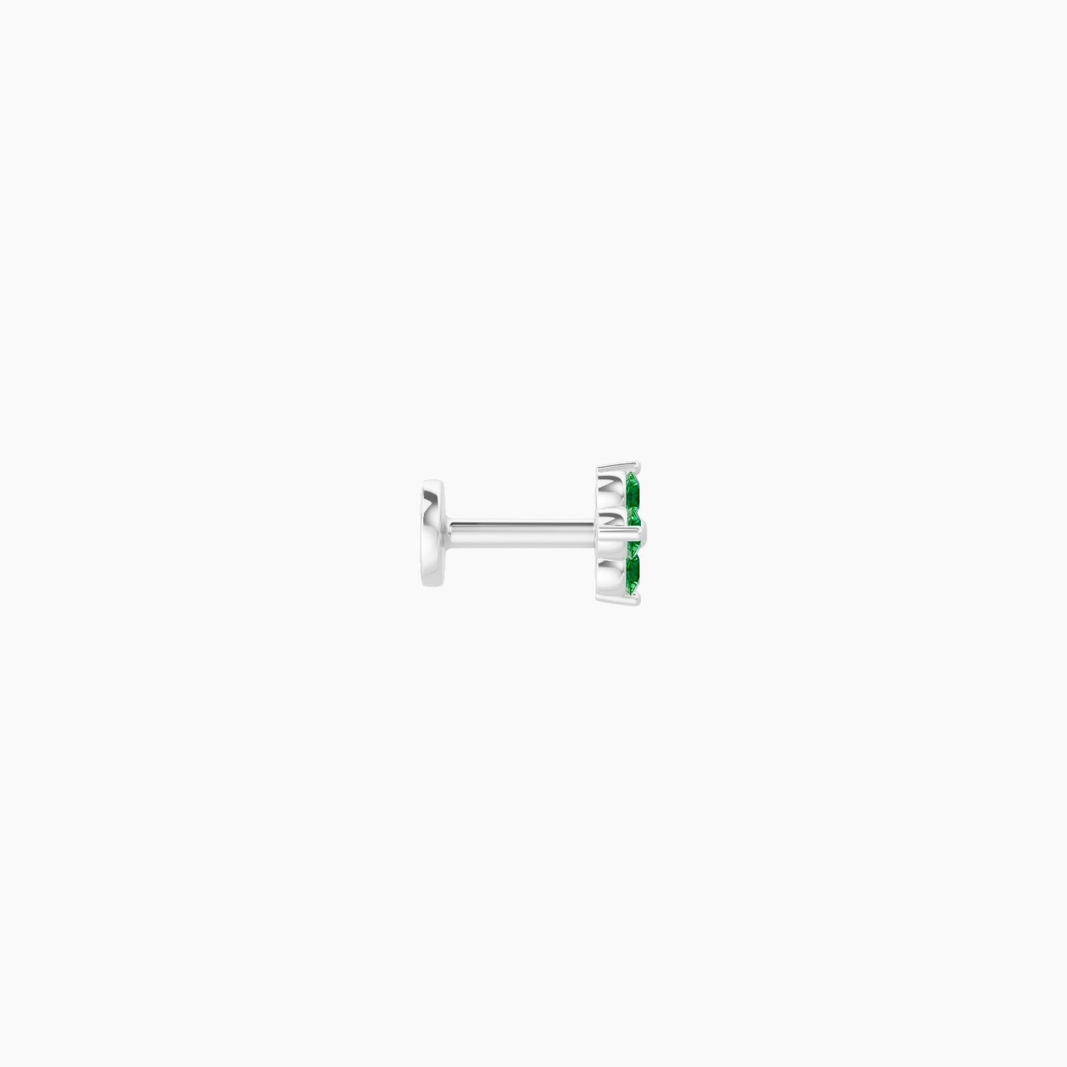 Eris | 18k White Gold 5 mm 5 mm Flower Emerald Nose Piercing