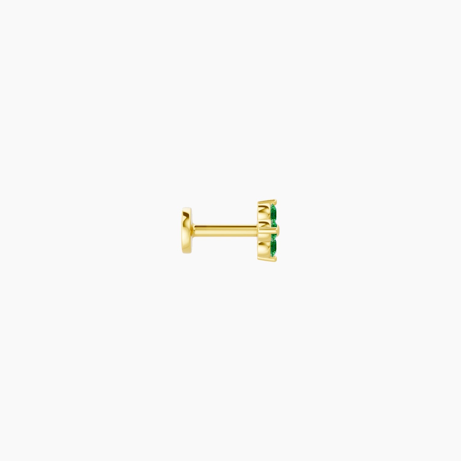 Eris | 18k Yellow Gold 5 mm 5 mm Flower Emerald Nose Piercing