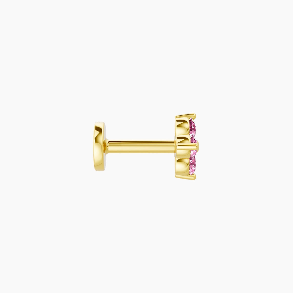 Eris | 18k Yellow Gold 5 mm 5 mm Flower Pink Sapphire Nose Piercing