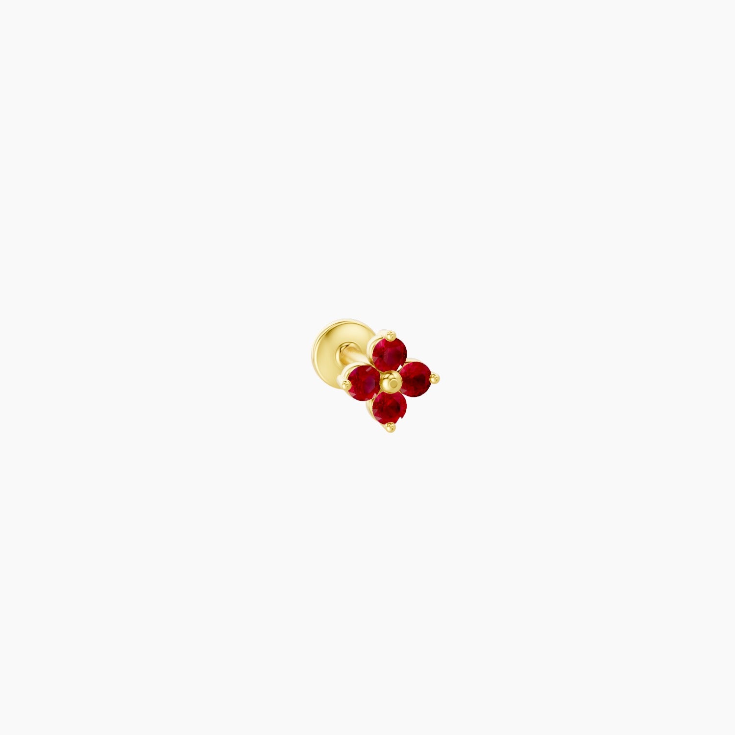 Eris | 18k Yellow Gold 5 mm 5 mm Flower Ruby Nose Piercing