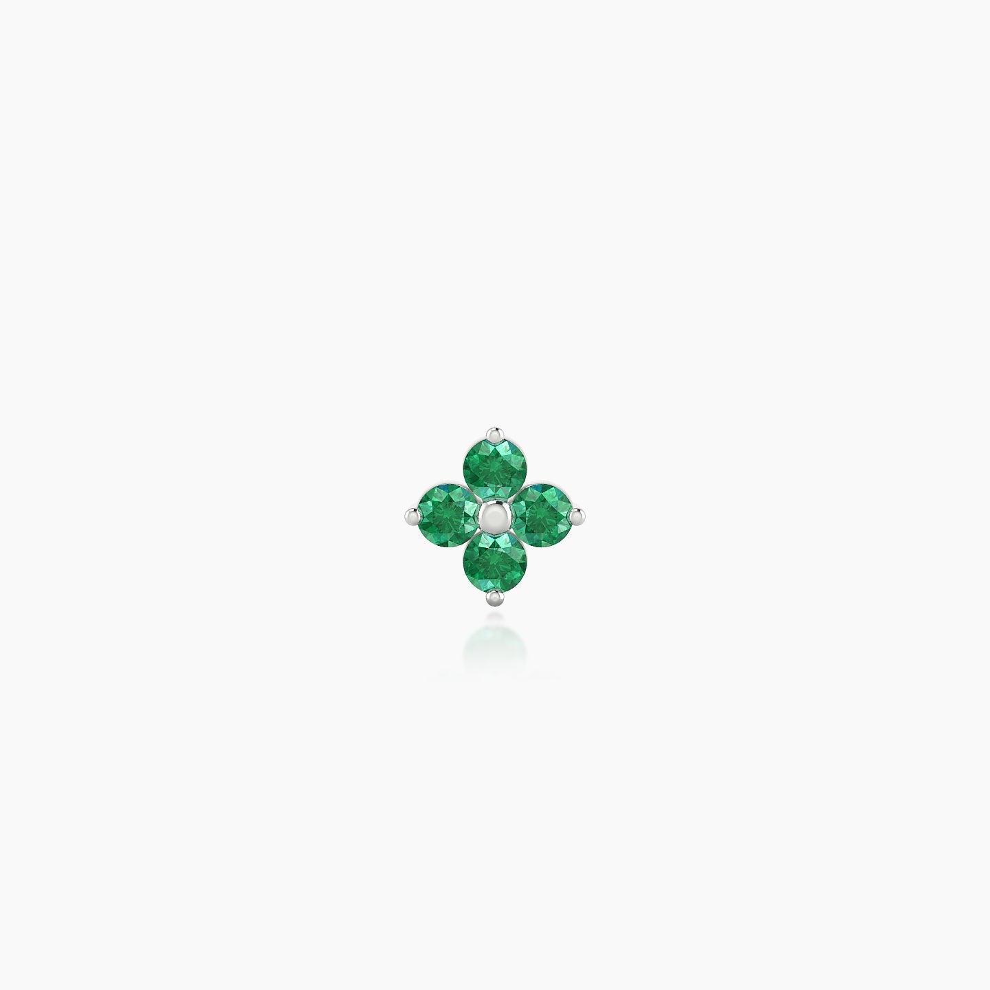 Eris | 18k White Gold 5 mm 5 mm Flower Emerald Nose Piercing