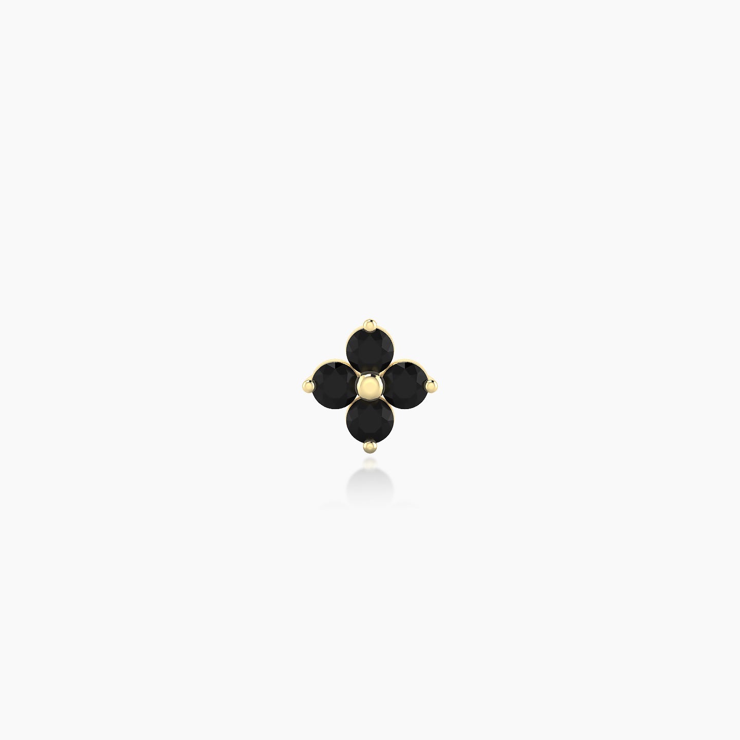 Eris | 18k Yellow Gold 5 mm 5 mm Flower Black Diamond Nose Piercing