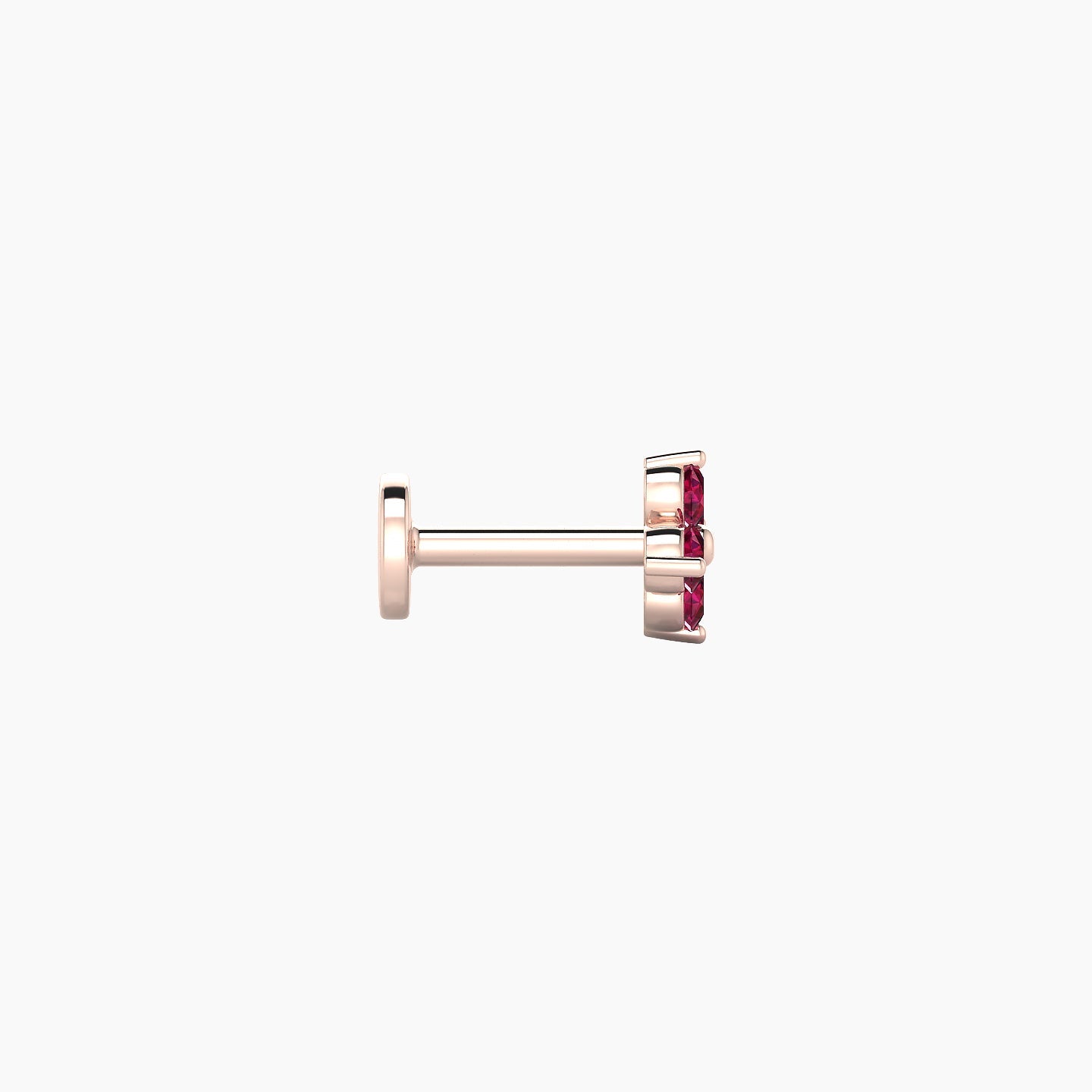 Eris | 18k Rose Gold 5 mm 5 mm Flower Ruby Nose Piercing