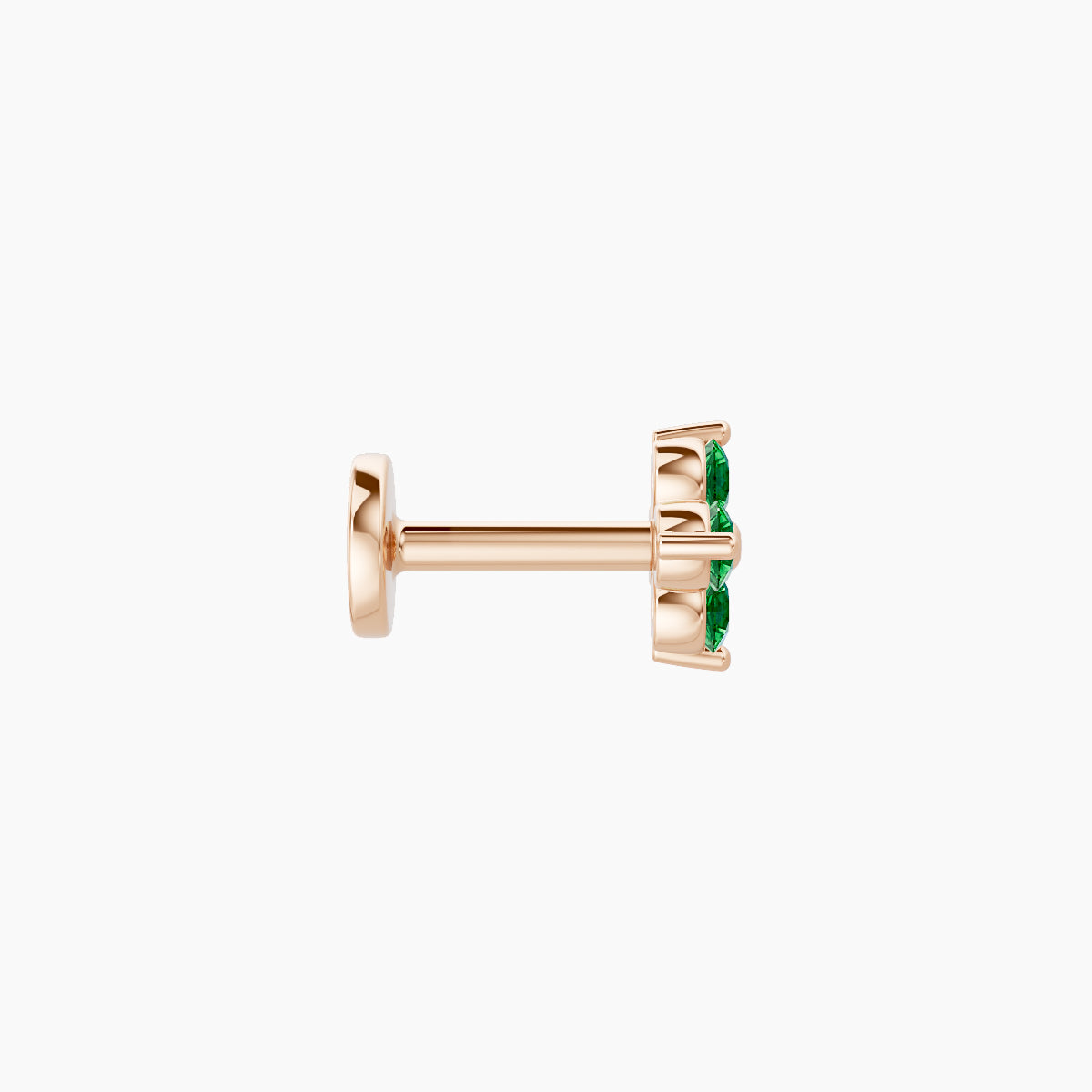 Eris | 18k Rose Gold 5 mm 5 mm Flower Emerald Piercing