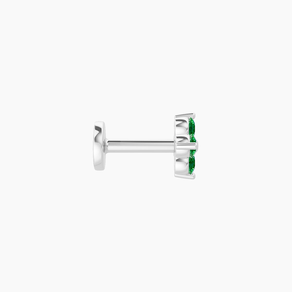 Eris | 18k White Gold 5 mm 5 mm Flower Emerald Piercing