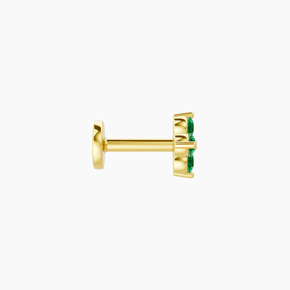 Eris | 18k Yellow Gold 5 mm 5 mm Flower Emerald Piercing