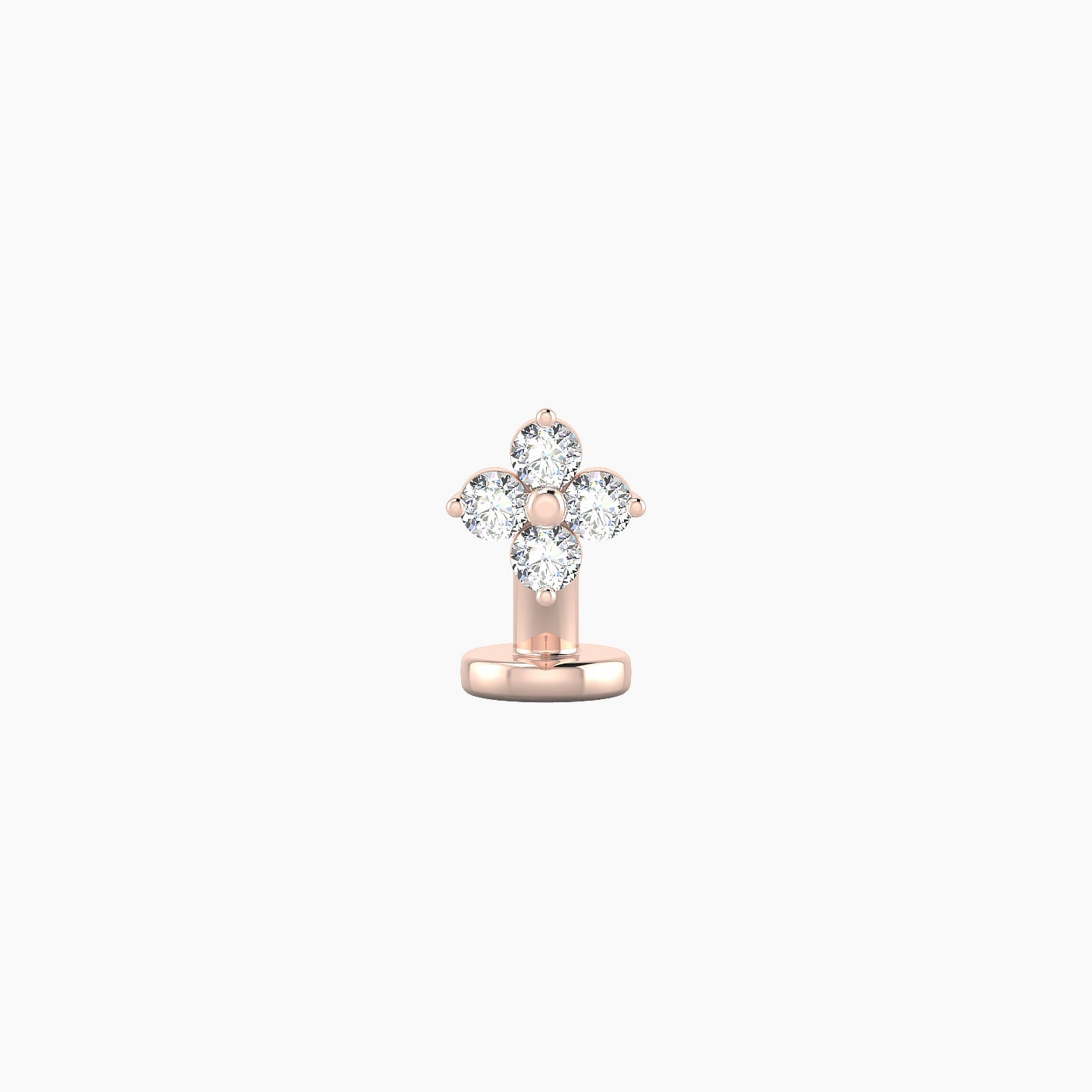 Eris | 18k Rose Gold 5 mm 6 mm Flower Diamond Floating Navel Piercing