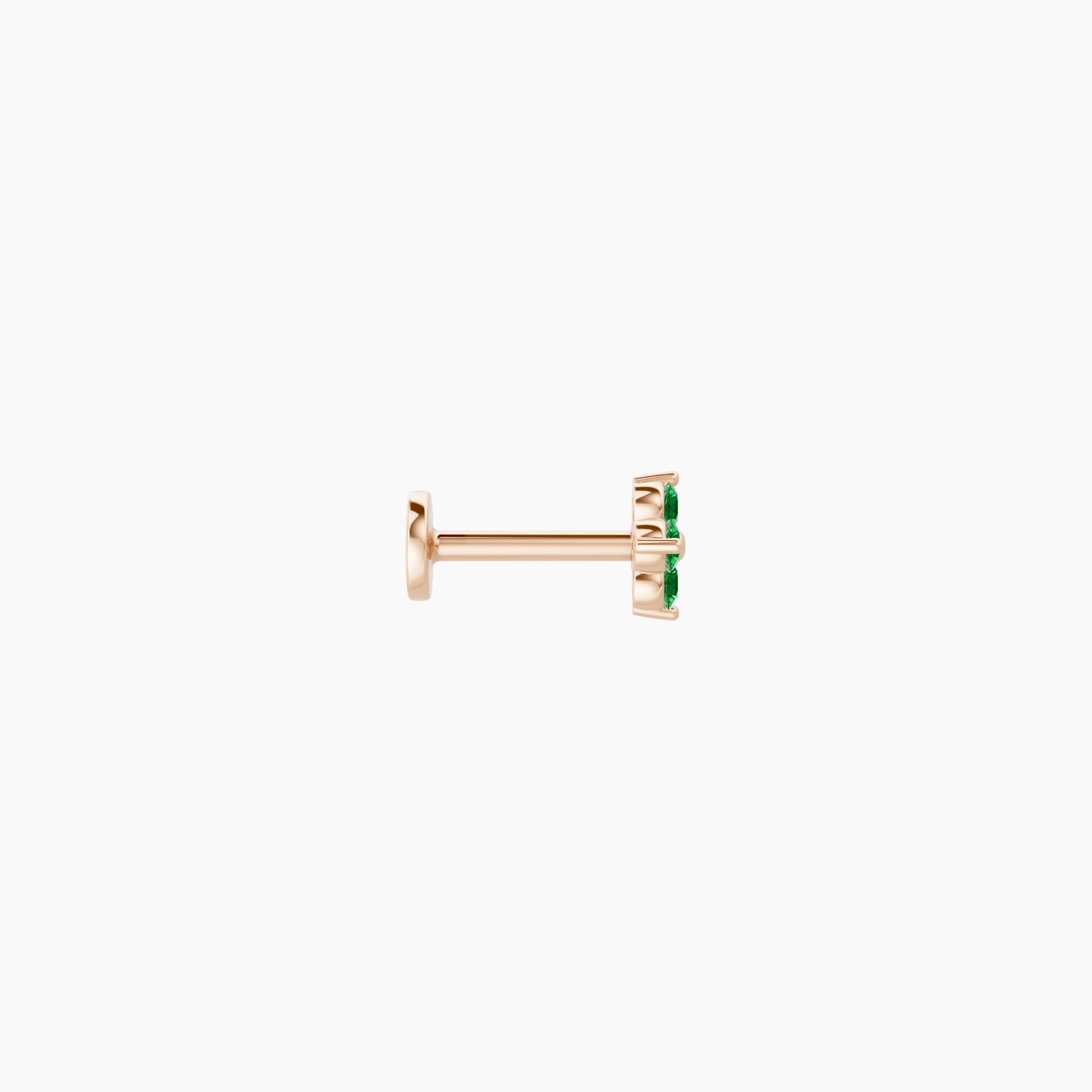 Eris | 18k Rose Gold 6.5 mm 5 mm Flower Emerald Nose Piercing