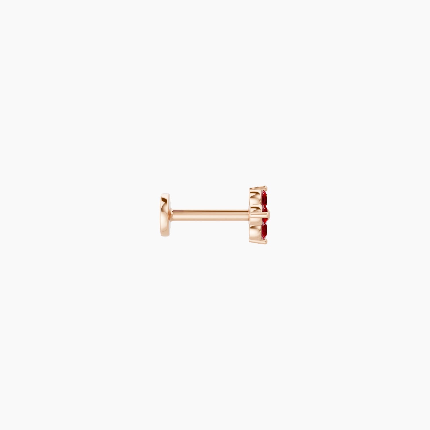 Eris | 18k Rose Gold 6.5 mm 5 mm Flower Ruby Nose Piercing