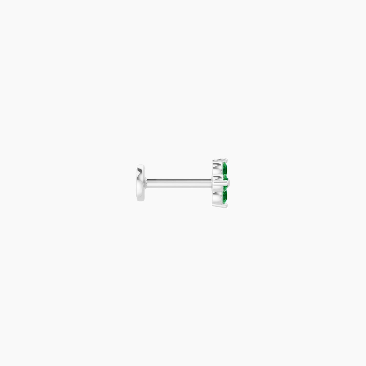Eris | 18k White Gold 6.5 mm 5 mm Flower Emerald Nose Piercing