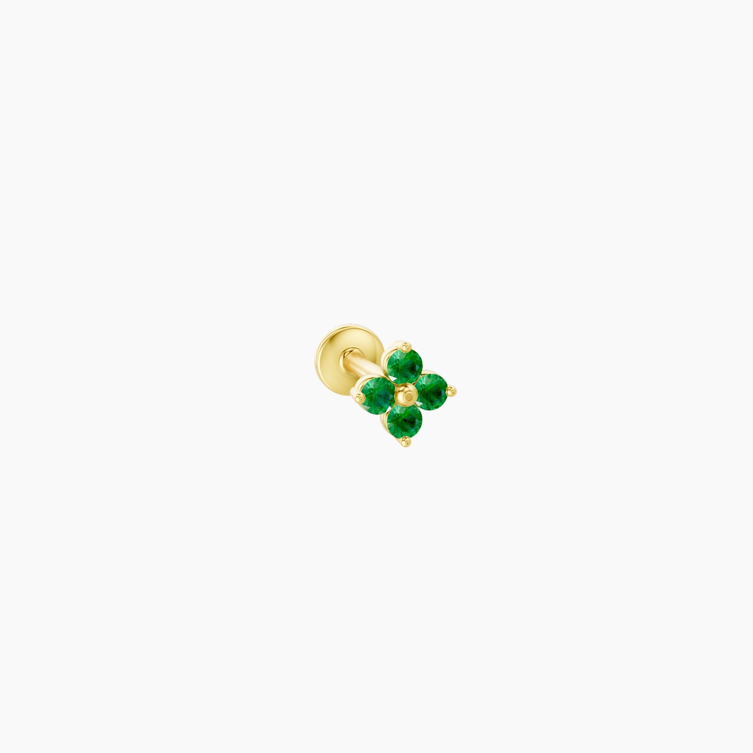 Eris | 18k Yellow Gold 6.5 mm 5 mm Flower Emerald Nose Piercing