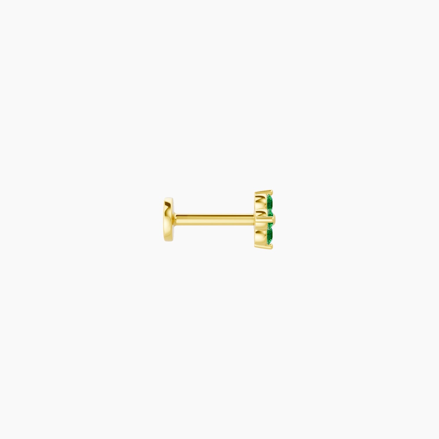 Eris | 18k Yellow Gold 6.5 mm 5 mm Flower Emerald Nose Piercing