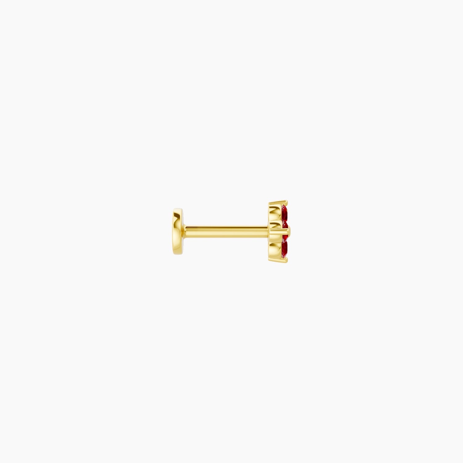Eris | 18k Yellow Gold 6.5 mm 5 mm Flower Ruby Nose Piercing