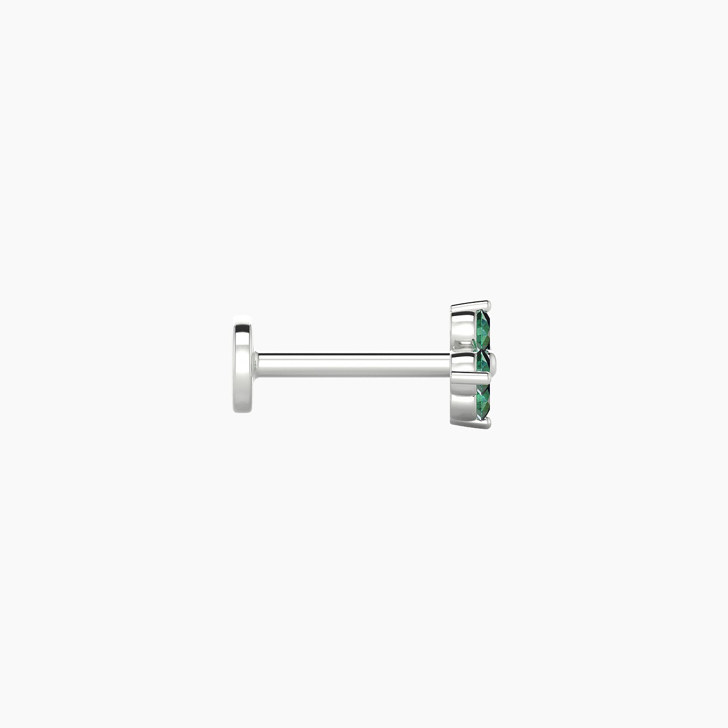 Eris | 18k White Gold 6.5 mm 5 mm Flower Emerald Nose Piercing