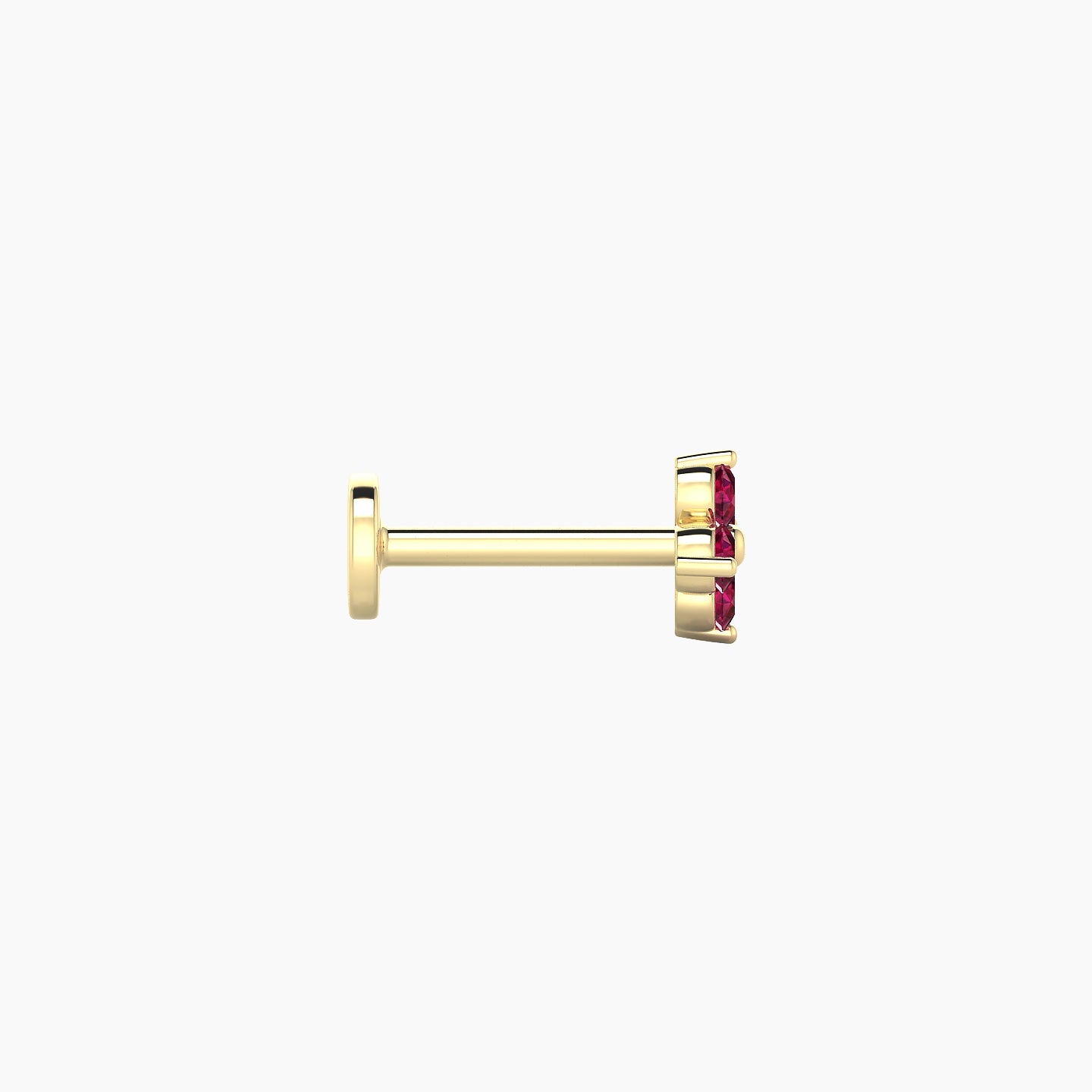 Eris | 18k Yellow Gold 6.5 mm 5 mm Flower Ruby Nose Piercing