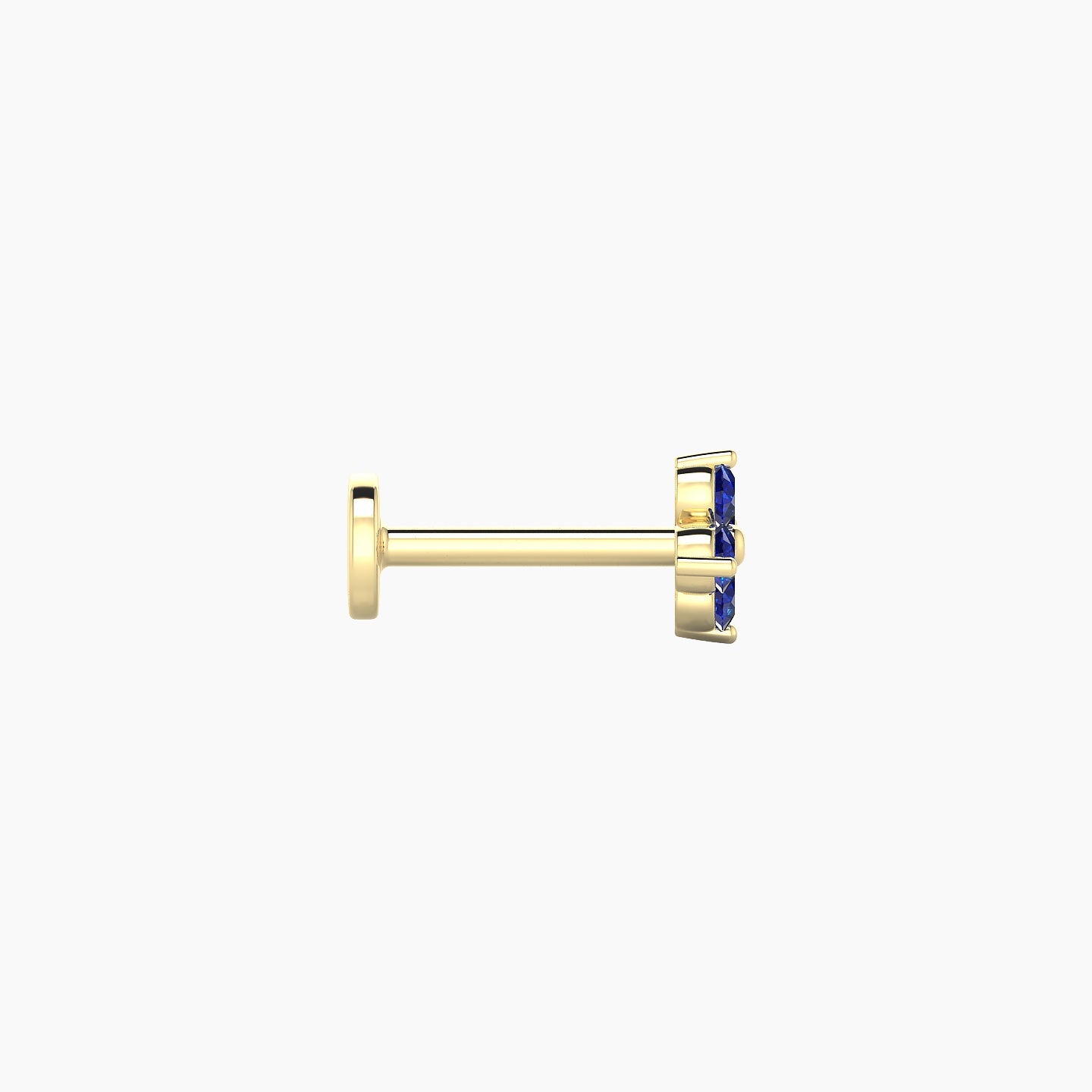 Eris | 18k Yellow Gold 6.5 mm 5 mm Flower Sapphire Nose Piercing