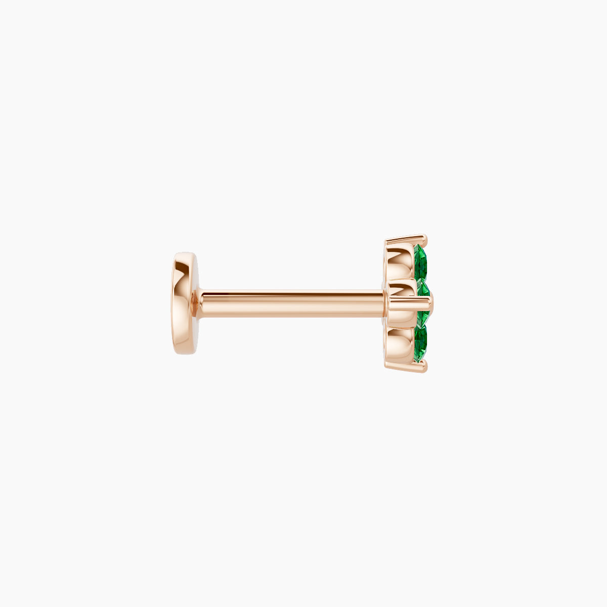 Eris | 18k Rose Gold 6.5 mm 5 mm Flower Emerald Piercing