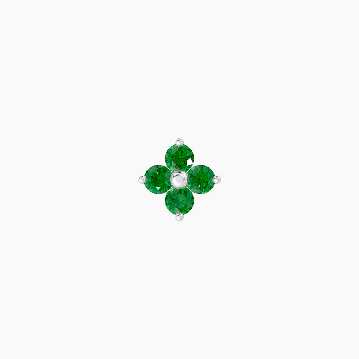 Eris | 18k White Gold 6.5 mm 5 mm Flower Emerald Piercing