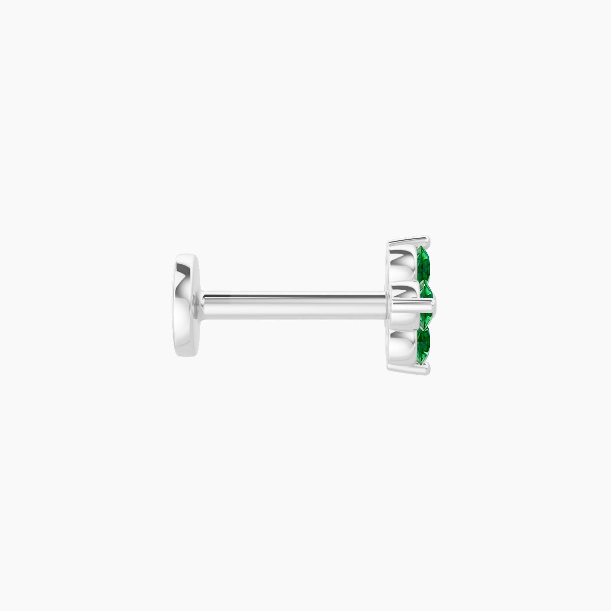 Eris | 18k White Gold 6.5 mm 5 mm Flower Emerald Piercing