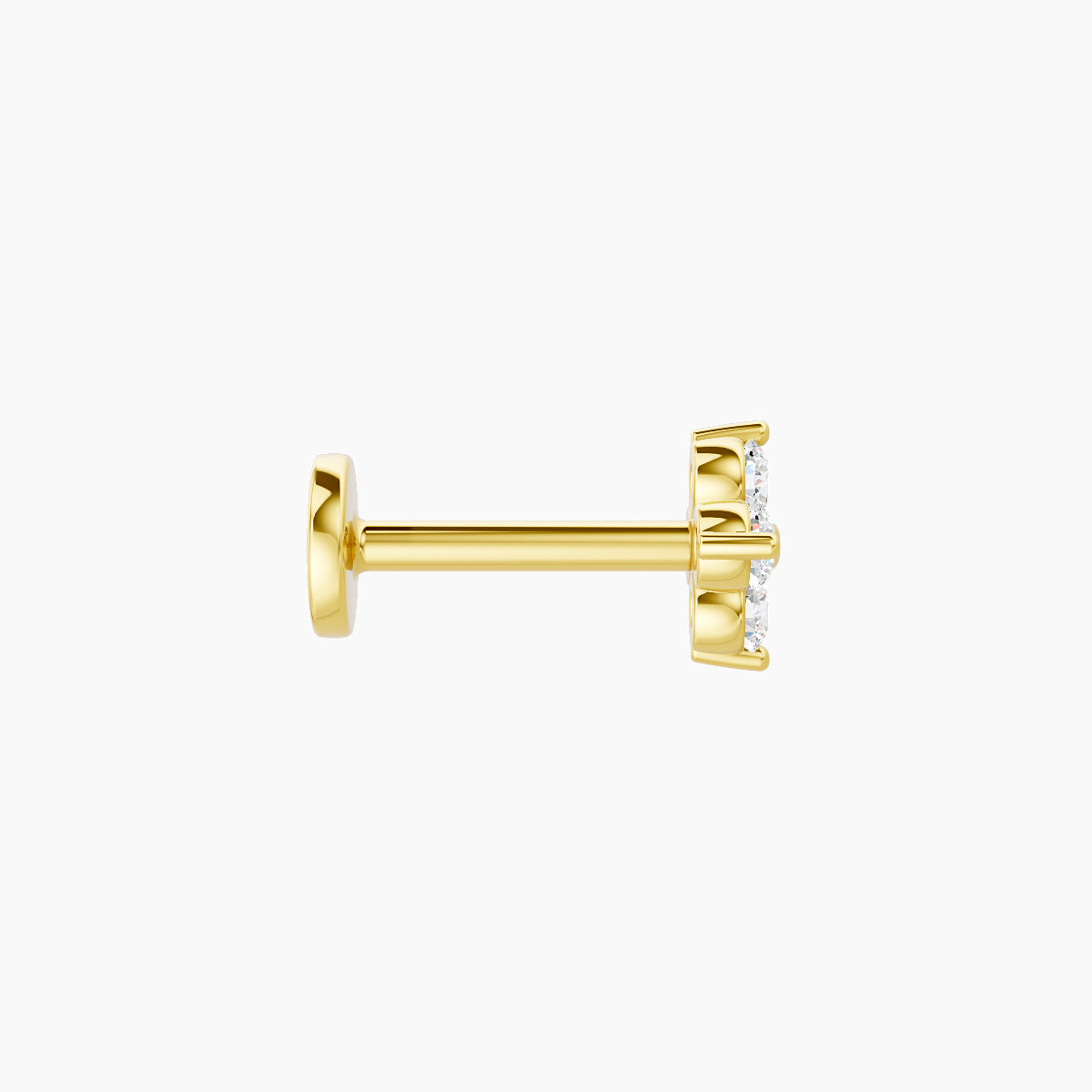 Eris | 18k Yellow Gold 5 mm 6.5 mm Flower Diamond Piercing