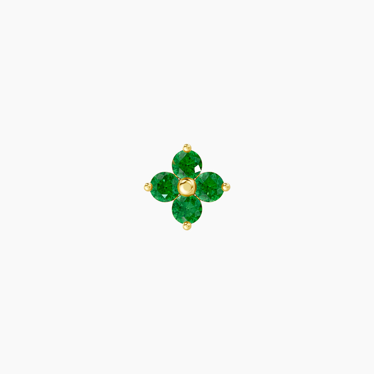 Eris | 18k Yellow Gold 6.5 mm 5 mm Flower Emerald Piercing