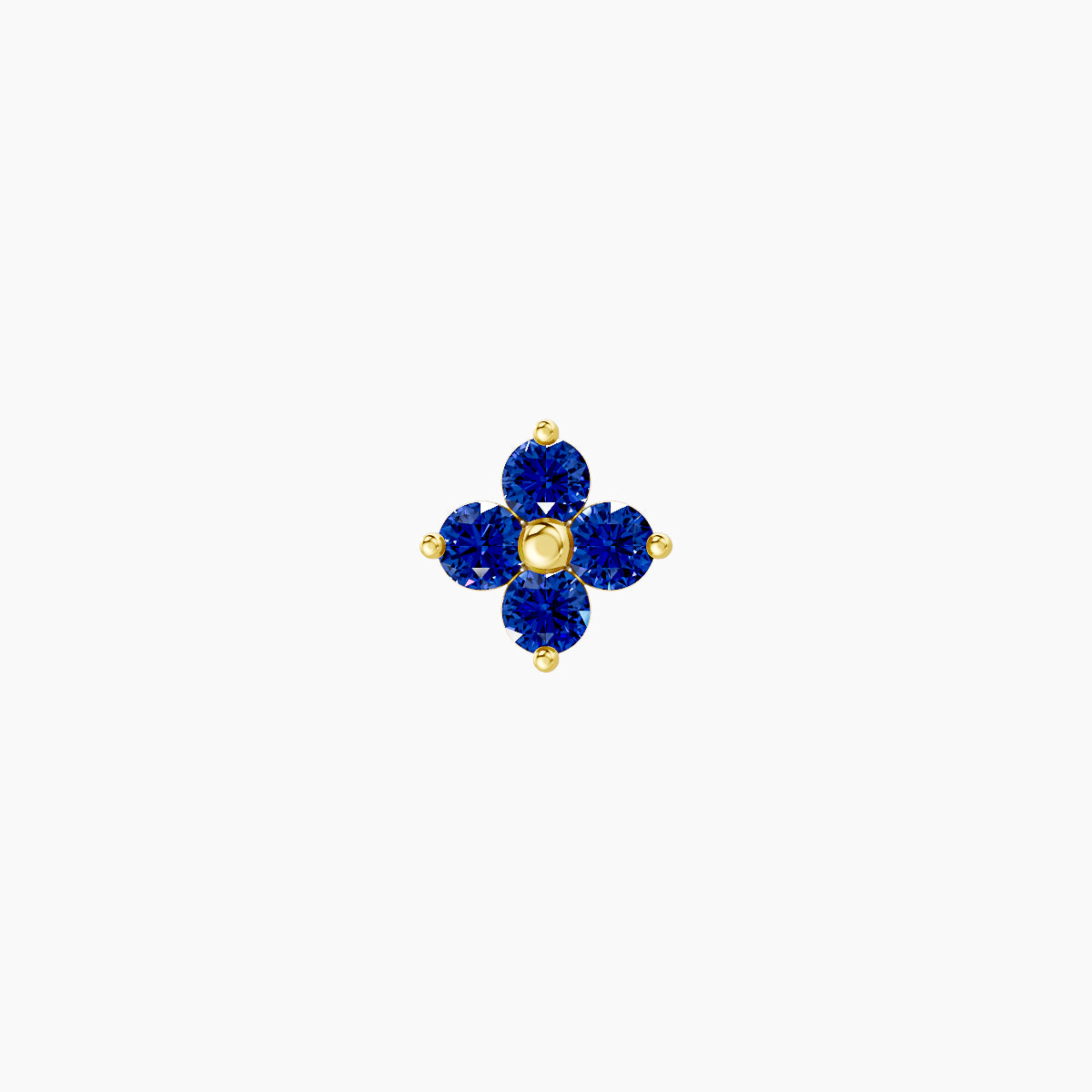 Eris | 18k Yellow Gold 6.5 mm 5 mm Flower Sapphire Piercing