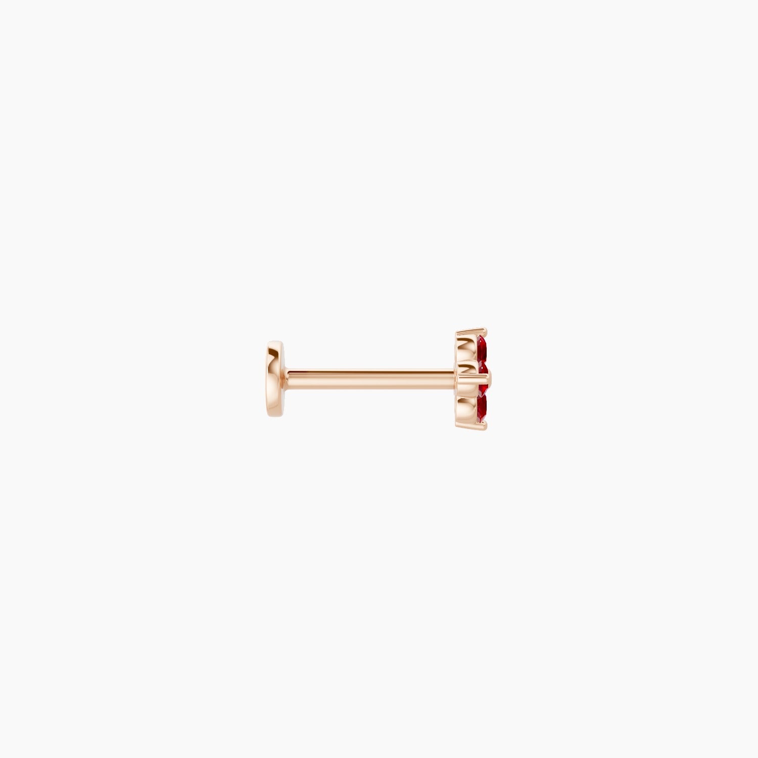 Eris | 18k Rose Gold 8 mm 5 mm Flower Ruby Nose Piercing