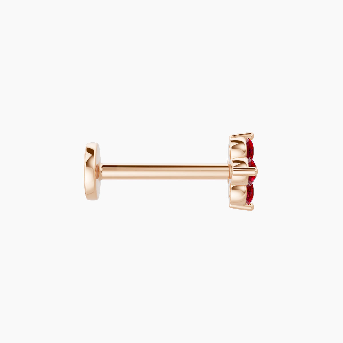 Eris | 18k Rose Gold 8 mm 5 mm Flower Ruby Nose Piercing