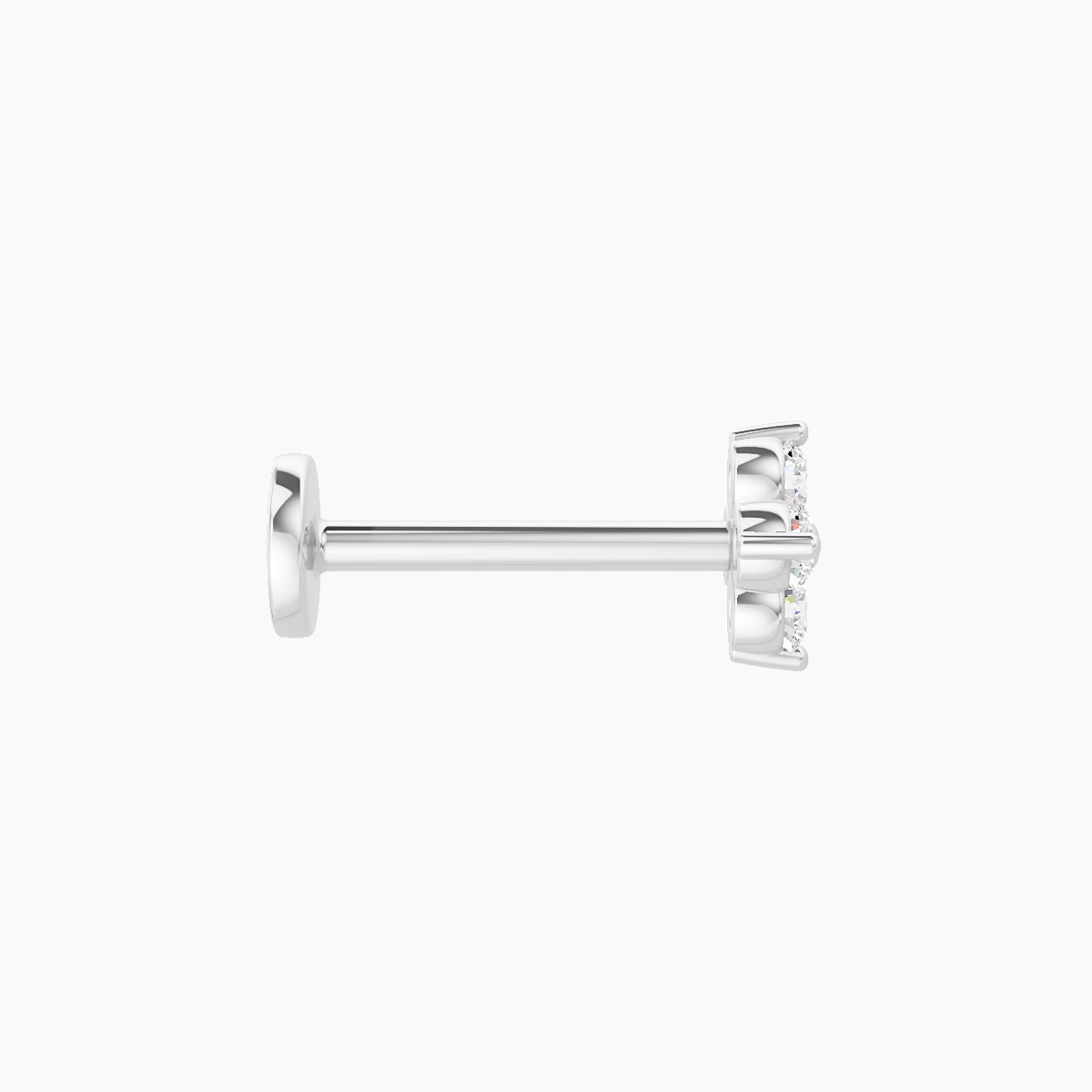 Eris | 18k White Gold 5 mm 8 mm Flower Diamond Nose Piercing
