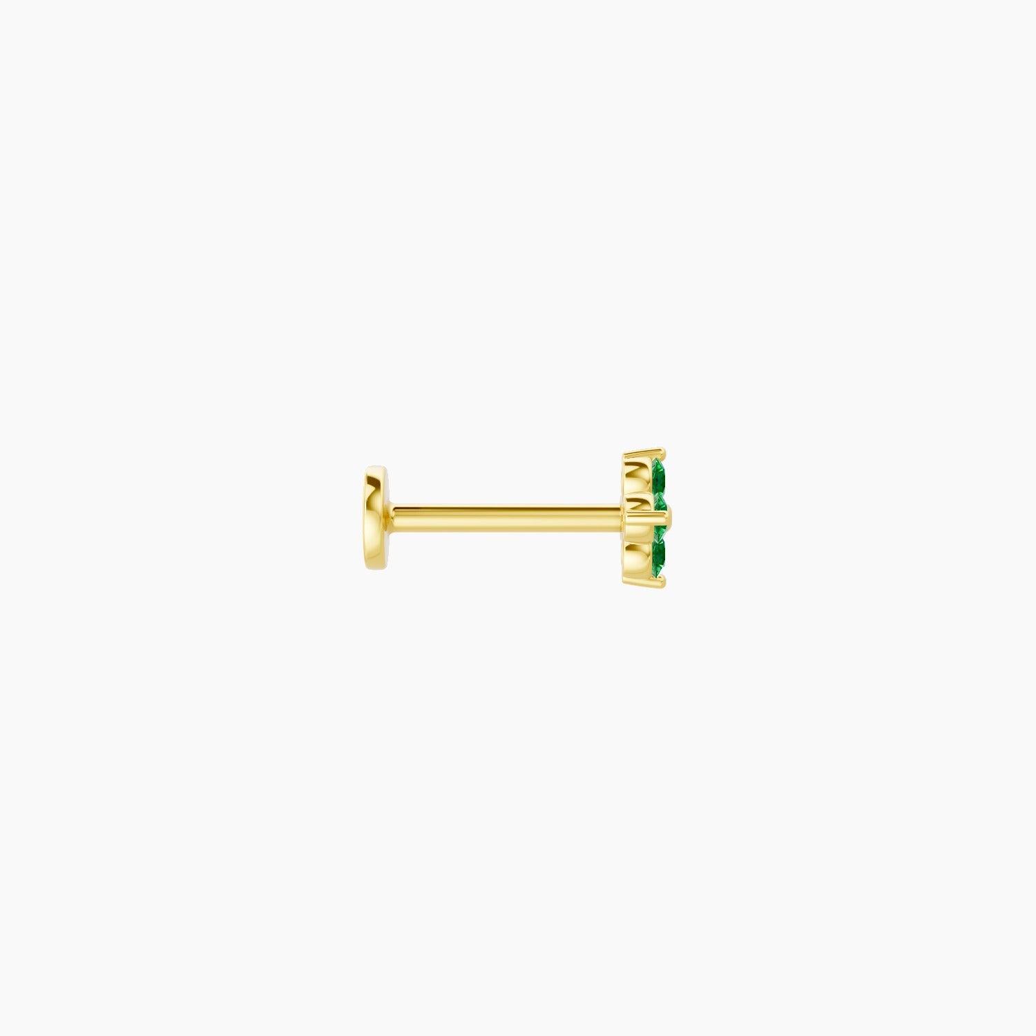Eris | 18k Yellow Gold 8 mm 5 mm Flower Emerald Nose Piercing