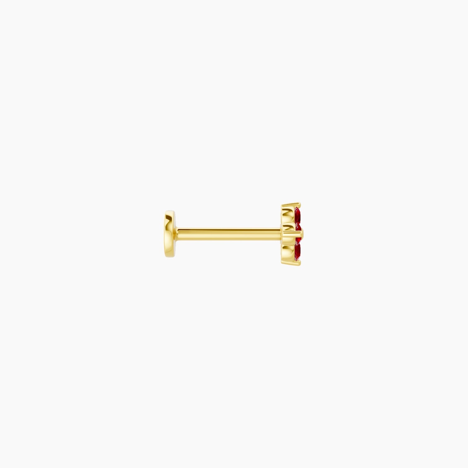 Eris | 18k Yellow Gold 8 mm 5 mm Flower Ruby Nose Piercing