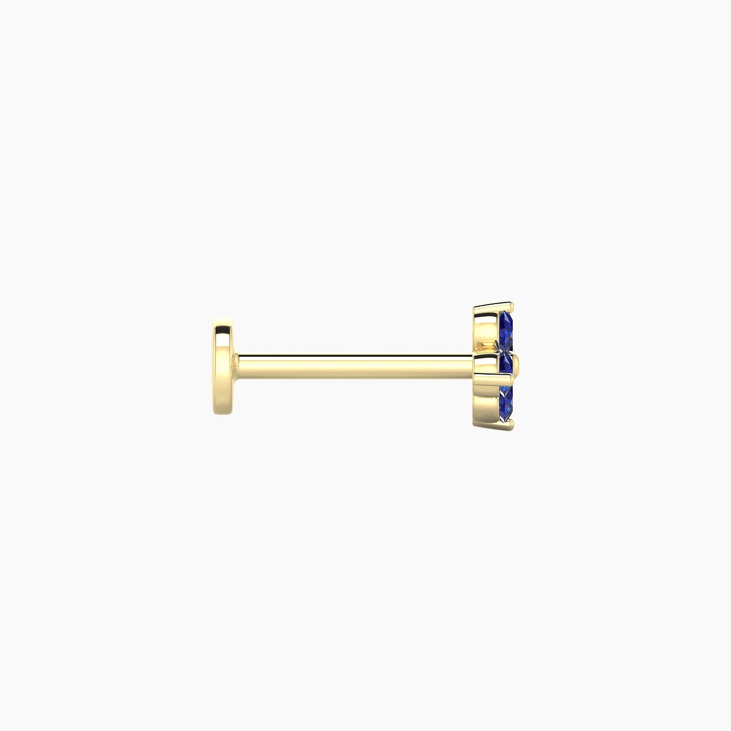 Eris | 18k Yellow Gold 8 mm 5 mm Flower Sapphire Nose Piercing