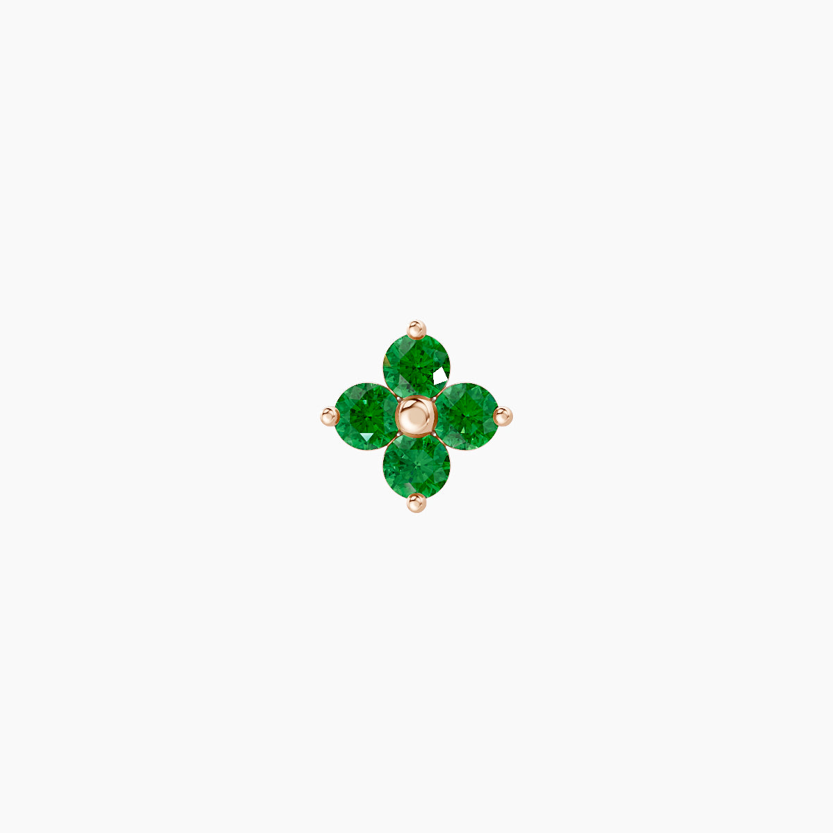Eris | 18k Rose Gold 8 mm 5 mm Flower Emerald Piercing