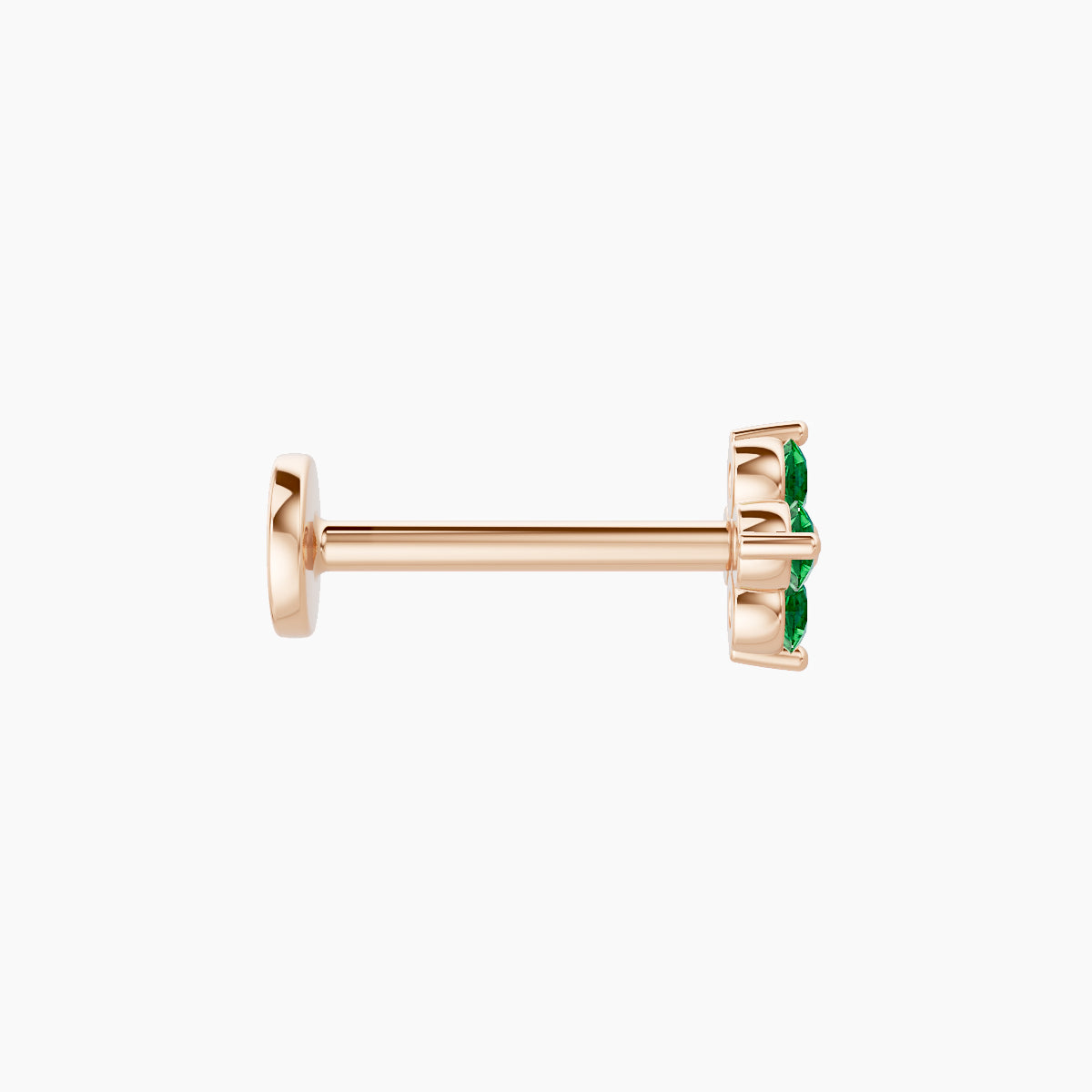 Eris | 18k Rose Gold 8 mm 5 mm Flower Emerald Piercing