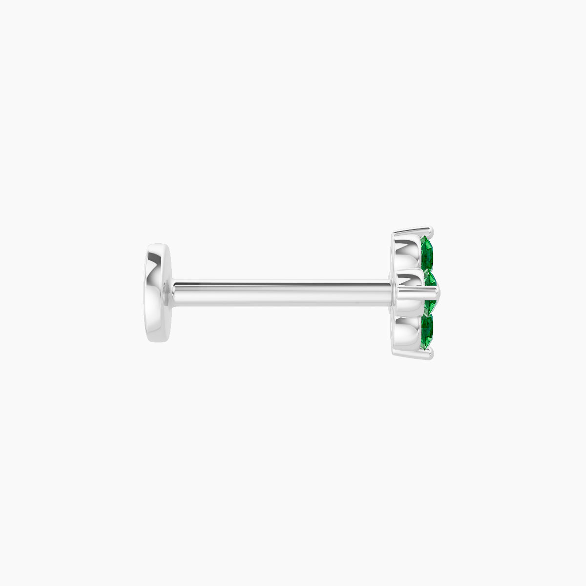 Eris | 18k White Gold 8 mm 5 mm Flower Emerald Piercing