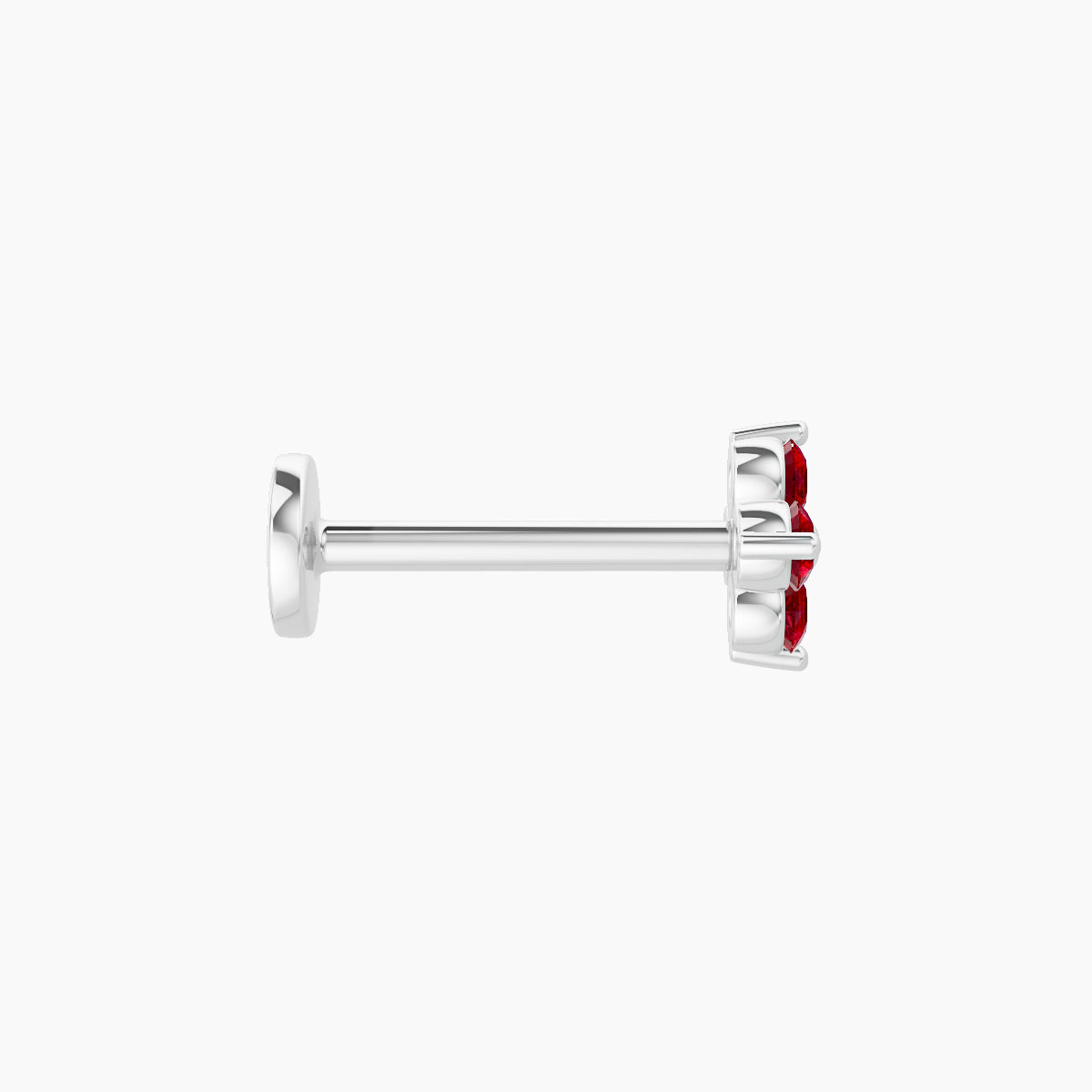 Eris | 18k White Gold 8 mm 5 mm Flower Ruby Piercing