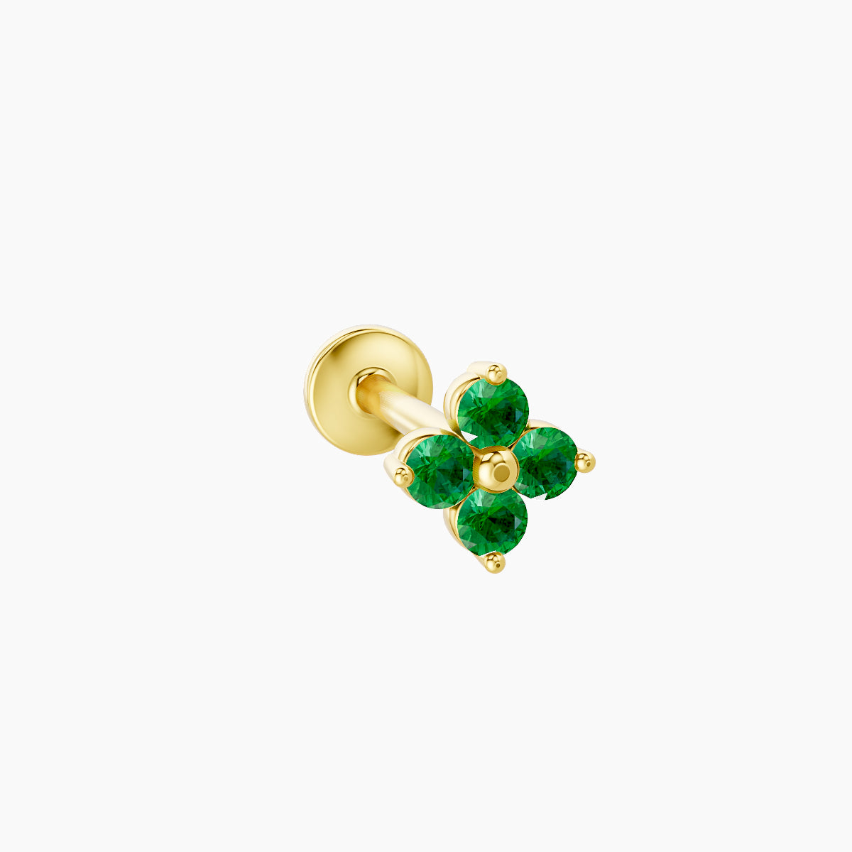 Eris | 18k Yellow Gold 8 mm 5 mm Flower Emerald Piercing
