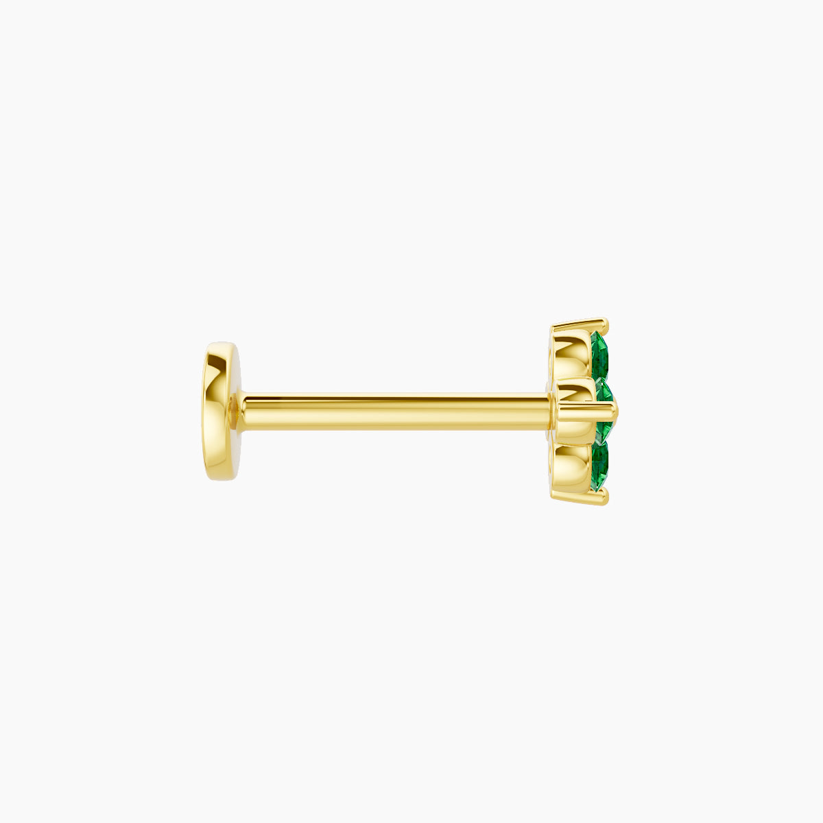 Eris | 18k Yellow Gold 8 mm 5 mm Flower Emerald Piercing