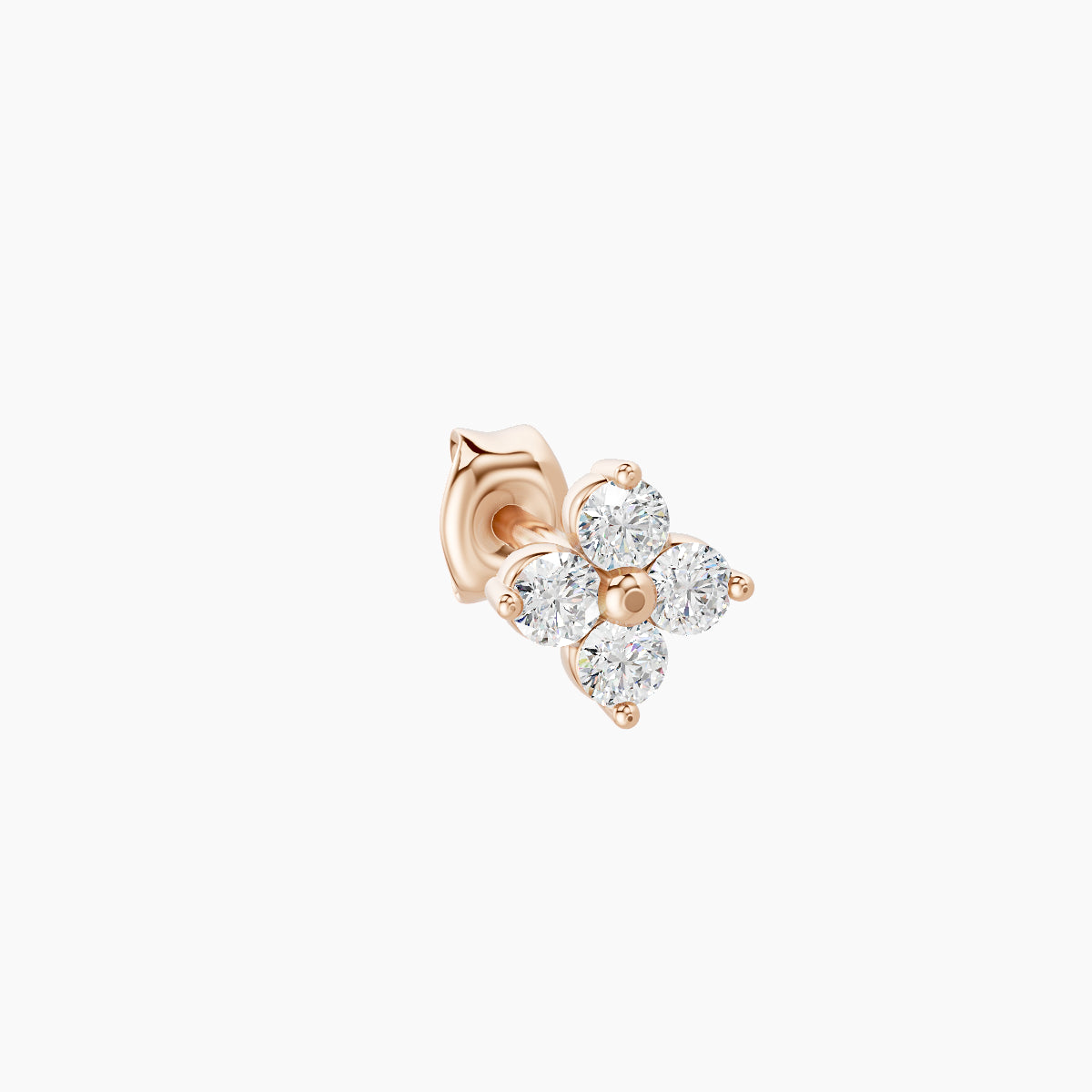 Eris | 18k Rose Gold 5 mm Flower Diamond Earring