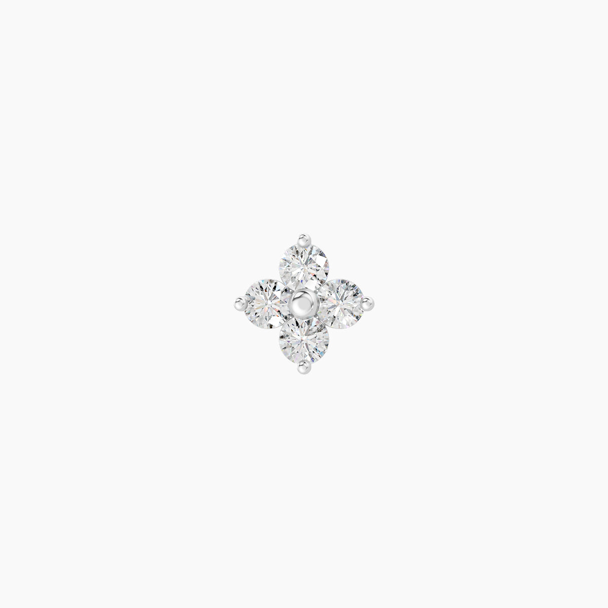 Eris | 18k White Gold 5 mm Flower Diamond Earring