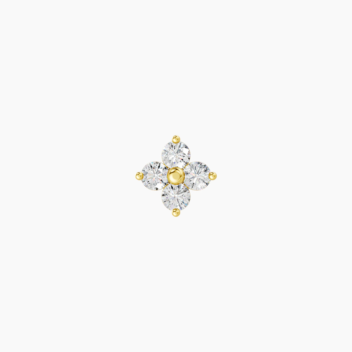 Eris | 18k Yellow Gold 5 mm Flower Diamond Earring